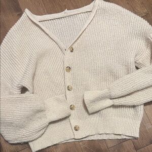 Cream Button-Up Women's Sweater